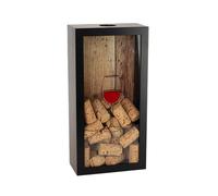 Castell Deco BOTTLE_STOPPER - Wood, Metal, Glass Rectangular Wine Cork Collector with Display Window, Vintage Design, Wall Decoration, Gift Option