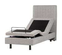 Beliani Adjustable Bed Fabric CASTELLAN 80 x 200 cm (EU Small Single) Light Grey, Grey