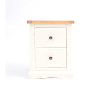 Castelli 2 Drawer Bedside Cabinet - White / Brass Knob