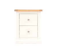 Castelli 2 Drawer Bedside Cabinet - White / Chrome Knob