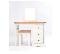 Castelli 3 Drawer Dressing Table Set Brass Knob Cabinet Bits Off White One Size