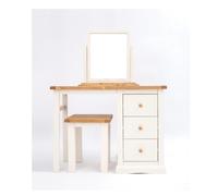 Castelli 3 Drawer Dressing Table Set Wood Knob Cabinet Bits Off White One Size