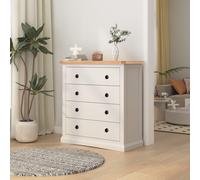 Castelli 4 Drawer Chest of Drawers Brass Knob Cabinet Bits Off White One Size