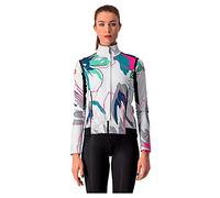 CASTELLI 4521526-870 PERFETTO RoS W LS Jacket Women's Silver Gray/Teal Blue-Flowers S