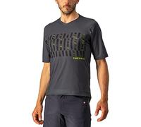 CASTELLI 4522008-030 TRAIL TECH TEE Sweatshirt Men's Dark Gray/Black-Electric Lime M