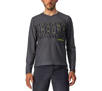 CASTELLI 4522009-030 TRAIL TECH LS TEE Sweatshirt Men's Dark Gray/Black-Electric Lime M