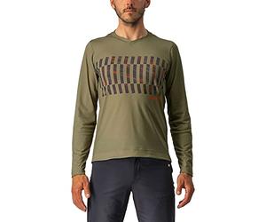 CASTELLI 4522009-353 TRAIL TECH LS TEE Sweatshirt Men's Olive Green/Dark Gray-Orange R S