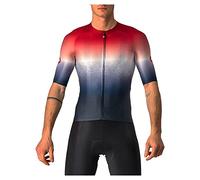 Castelli Aero Race 6.0 Short Sleeve Cycling Jersey Savile Blue/Pro Red