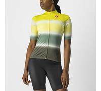 Castelli Dolce Short Sleeve Jersey Yellow Dark Green Women - L