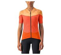 CASTELLI 4523040-855 Gradient Color Block Jersey Women's T-Shirt Scarlet Lava/Soft Orange L