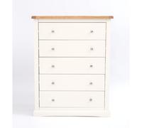 Castelli 5 Drawer Chest of Drawers Chrome Knob Cabinet Bits Off White One Size