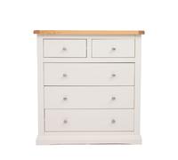 Castelli 5 Drawer Chest of Drawers Chrome Knob Cabinet Bits Off White One Size