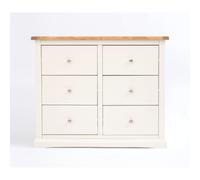 Castelli 6 Drawer Chest of Drawers Chrome Knob Cabinet Bits Off White One Size