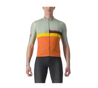 Castelli A Blocco Short Sleeve Jersey Green,Orange S Men