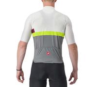 Castelli A Blocco Short Sleeve Jersey M Ivory / Bordeaux / Electric Lime