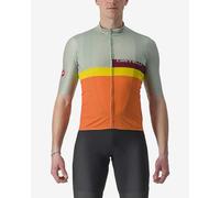 Castelli A Blocco Short Sleeve Jersey Pale Green Orange Multicolour - XXL
