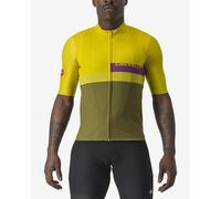 Castelli A Blocco Short Sleeve Jersey Yellow Green Lilac - XXL