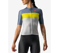 Castelli Aero Pro Rosso Corsa Short Sleeve Jersey Silver Yellow Blue Women - XL