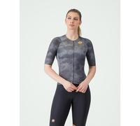 Castelli Aero Race 8S Short Sleeve Jersey Dark Grey Rosso Corsa Women - M