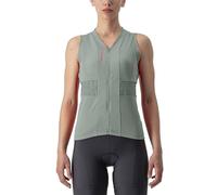 Castelli Anima 4 Sleeveless Jersey Defender Green Persian Red Women, Size M
