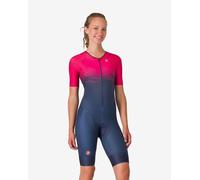 Castelli Core Tri Short Sleeve Tri Suit Fuchsia Navy Women - XL