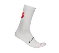 CASTELLI Entrata 18 Sock, Moisture-Resistant Cycling Socks with Midfoot Support for All-Day Comfort for Men & Women, White, S-M