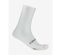 CASTELLI Men’s Espresso 18 Sock, Moisture Wicking Performance Cycling Apparel Sock for Road & Gravel Biking, White, Small-Medium