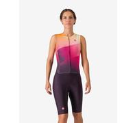 Castelli Free San Remo 3 Rosso Corsa Sleeveless Trisuit Violet Orange Women - L