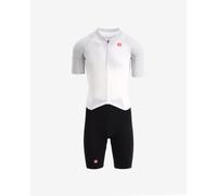 Castelli Free San Remo 3 Rosso Corsa Tri Suit short sleeve white - S