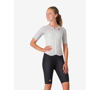 Castelli Free San Remo 3 Rosso Corsa Tri Suit Short Sleeve White Women - XL