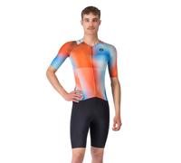 Castelli Free San Remo 3 Short Sleeve Orange Blue trisuit, Size XXL