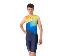 Castelli Free Sanremo 3 Tri Suit Blue Yellow, Size XXL
