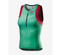 Castelli Free Tri Rosso Corsa Sleeveless Top Green Red Women - S