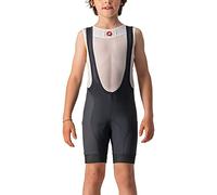 CASTELLI JR Competizione Bibshort Cycling Shorts with Braces for Children, Comfortable and Breathable Black