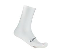 CASTELLI Men’s Espresso 18 Sock, Moisture Wicking Performance Cycling Apparel Sock for Road & Gravel Biking, White, Small-Medium