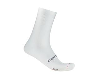 CASTELLI Men’s Espresso 18 Sock, Moisture Wicking Performance Cycling Apparel Sock for Road & Gravel Biking, White, L-X-L