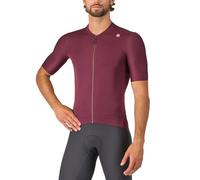 CASTELLI Men’s Espresso Jersey, Quarter Length Sleeve with Breathable Stretch Fabric for Gravel, Cycling & Road Biking, Deep Bordeaux/Silver Moon, Large