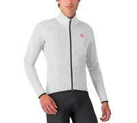 CASTELLI Men’s Squall Shell Jacket, Full Waterproof, Windproof Lightweight Reflective Jacket for Road Cycling & Gravel Biking, Silver Gray/Black, Large