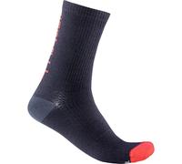 CASTELLI Men's Bandit Wool 18 Socks, savile blue/red, XXL UK