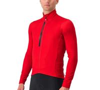 CASTELLI Men's Entrata Thermal Jersey, Long Sleeve Zip Up Fleece Insulated Base Layer for Winter Road Cycling I Gravel Biking - Rich Red/Black - XX-Large, Rich Red/Black, XXL