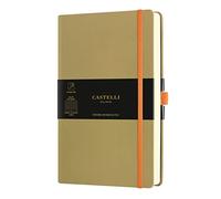 Castelli Milano AQUARELA Olive Notebook 13x21 cm Striped Hard Cover Olive Green 240 Pag