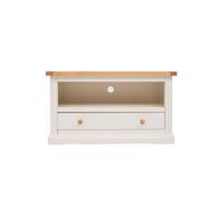 Castelli Off White 1 Drawer TV Cabinet Wood Knob Cabinet Bits Off White One Size