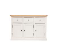 Castelli Off White 3 Drawer 3 Door Sideboard Brass Knob Cabinet Bits Off White One Size