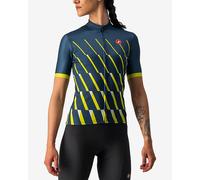 Castelli Pendio Short Sleeve Jersey Navy Blue Yellow Women - XL