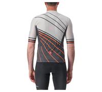 Castelli Speed Strada Short Sleeve Jersey 2XL Moon Grey / Dark Grey / Scarlet Ibis