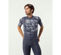 Castelli Stratus Logo Short Sleeve Jersey Dark Blue - M