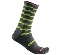 Castelli Unlimited 18 Socks - SS23 - Dark Grey / Electric Lime / S/M