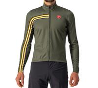 Castelli Unlimited Thermal Long Sleeve Cycling Jersey - AW22 - Military Green / Goldenrod / Small