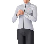 CASTELLI Women’s Squall Shell Jacket, Full Waterproof, Windproof Lightweight Reflective Jacket, Road Cycling & Gravel Biking, Silver Gray/Black, X-Large