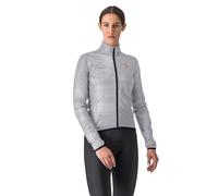 CASTELLI Women’s Squall Shell Jacket, Full Waterproof, Windproof Lightweight Reflective Jacket, Road Cycling & Gravel Biking, Silver Gray/Black, XS